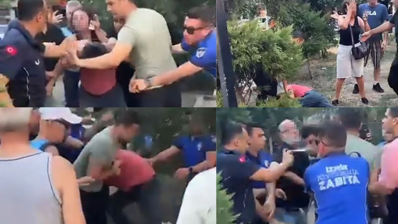 Konak Güzelyalı’da zabıta ile bir seyyar satıcı arasında çıkan arbede