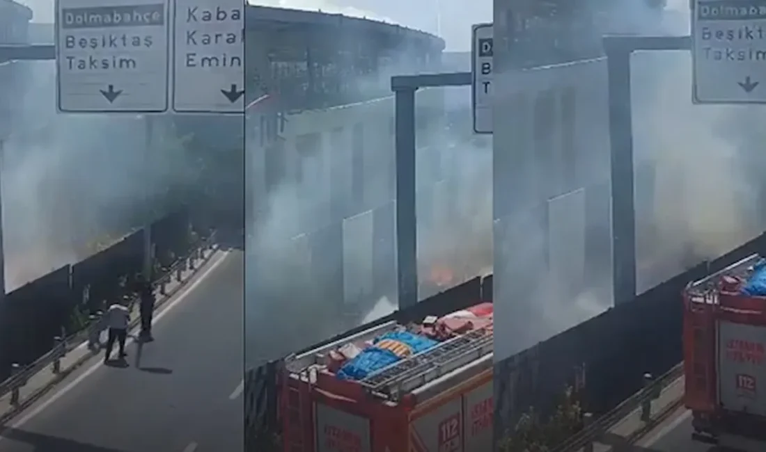 UEFA Avrupa Ligi maçı öncesi Dolmabahçe’de çıkan yangın korku yarattı.