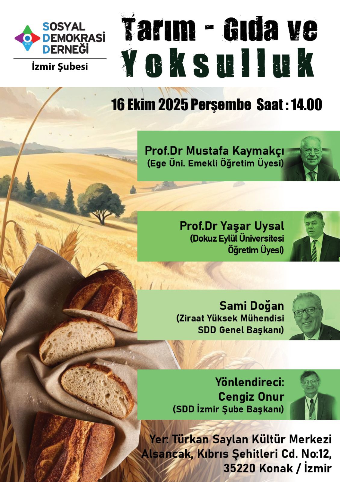 Sosyal Demokrasi Derneği İzmir Şubesi, tarım politikaları ve yoksulluk sorununu