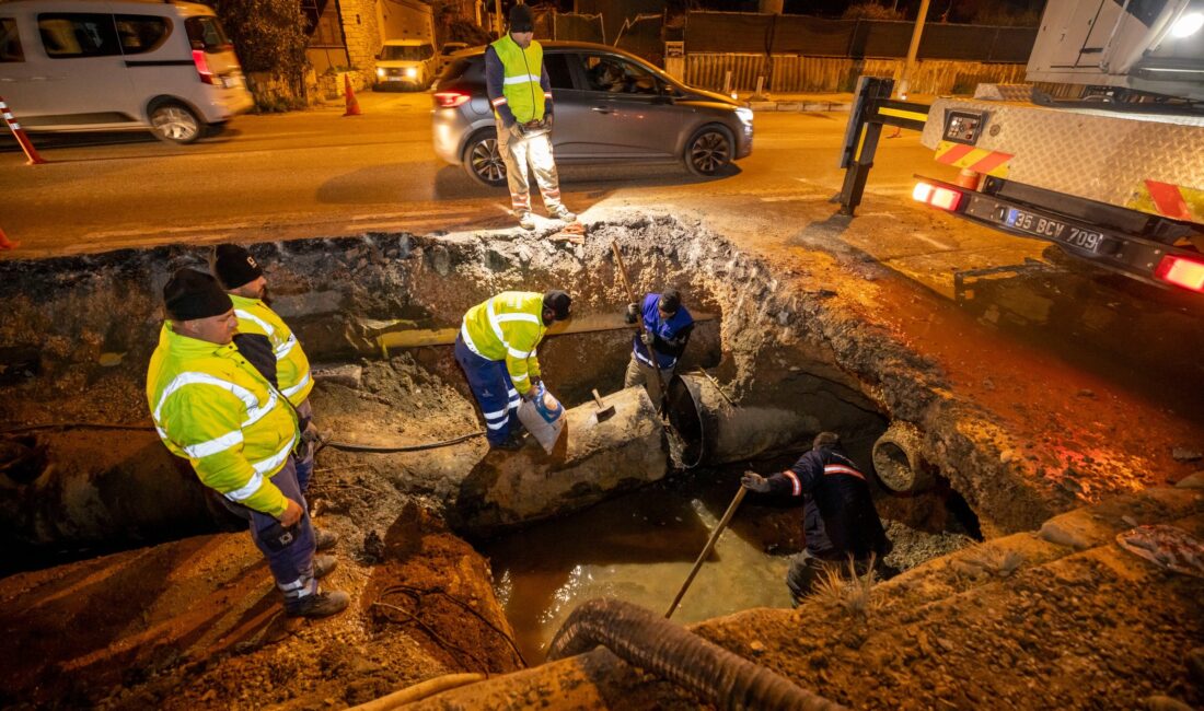 Güzelbahçe ve Narlıdere’ye su sağlayan 800 mm’lik ana iletim hattındaki
