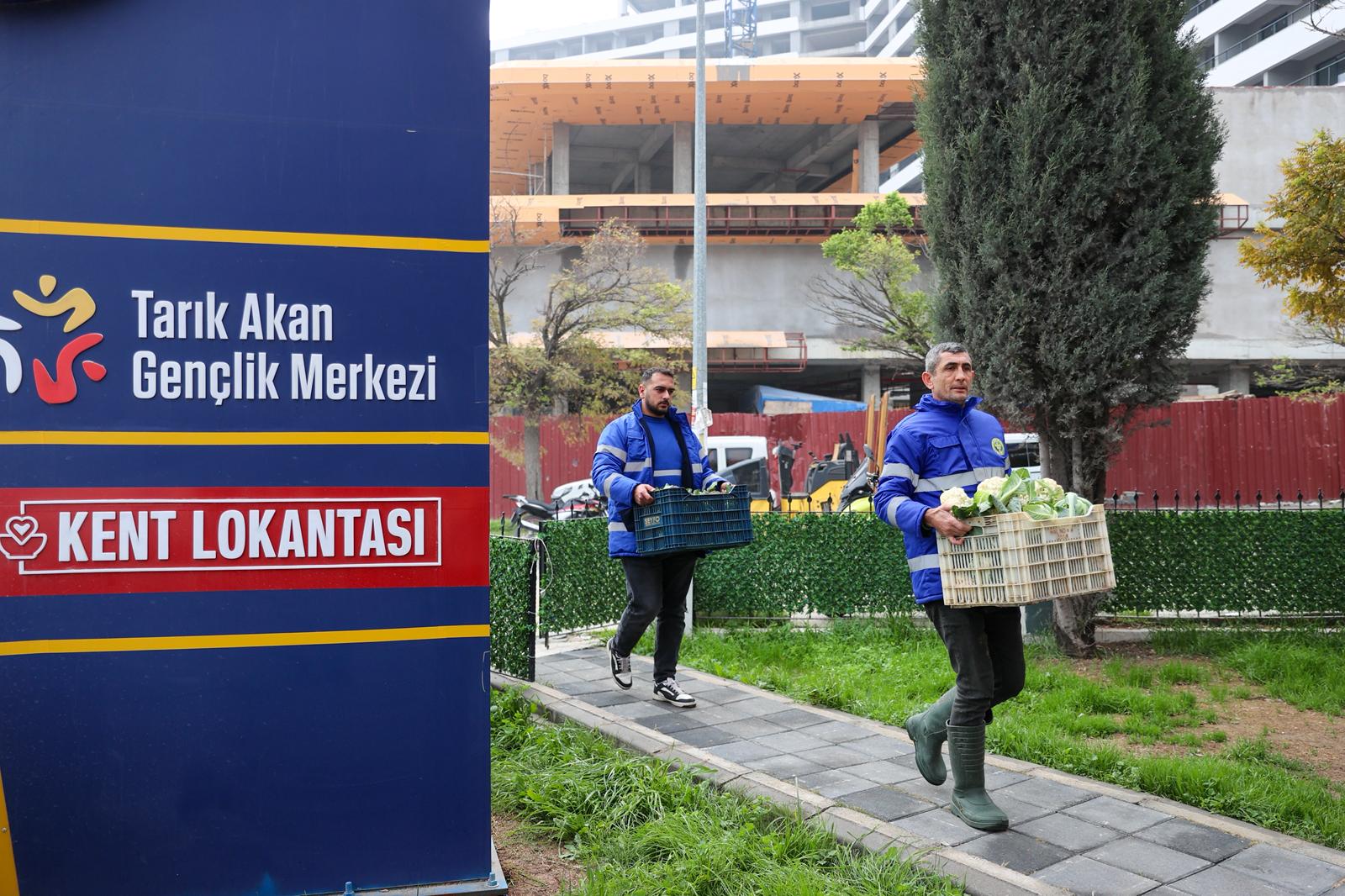Buca Belediyesi, kendi tarım arazisinde yetiştirdiği mevsim sebzelerini Kent Lokantaları
