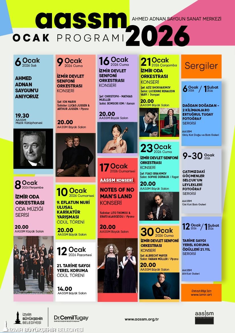 Ahmed Adnan Saygun Sanat Merkezi, 2026 yılının ocak ayında konserlerden