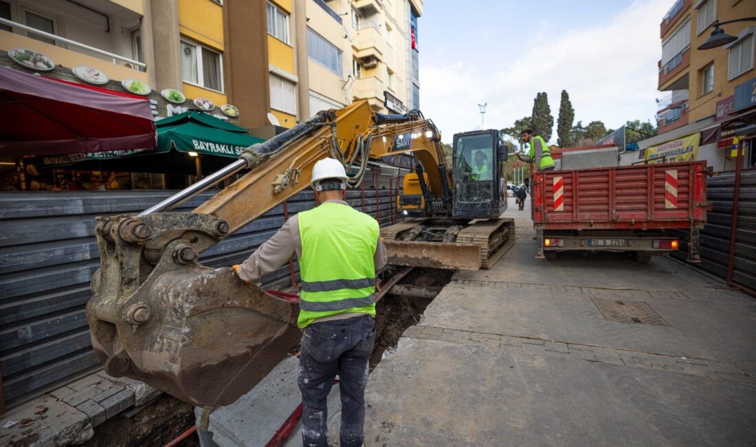 İzmir Büyükşehir Belediyesi İZSU Genel Müdürlüğü’nün Bayraklı Sevgi Yolu’nda yürüttüğü