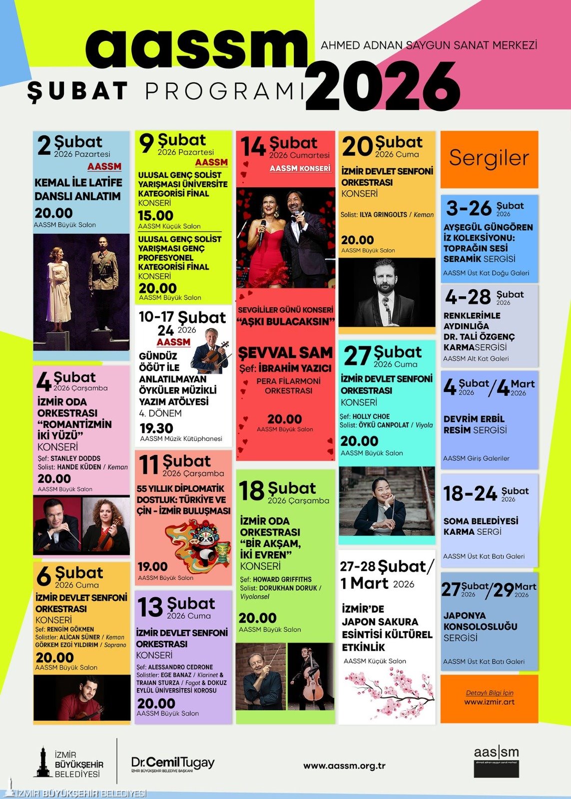 Ahmed Adnan Saygun Sanat Merkezi, şubat ayı boyunca konserlerden dans