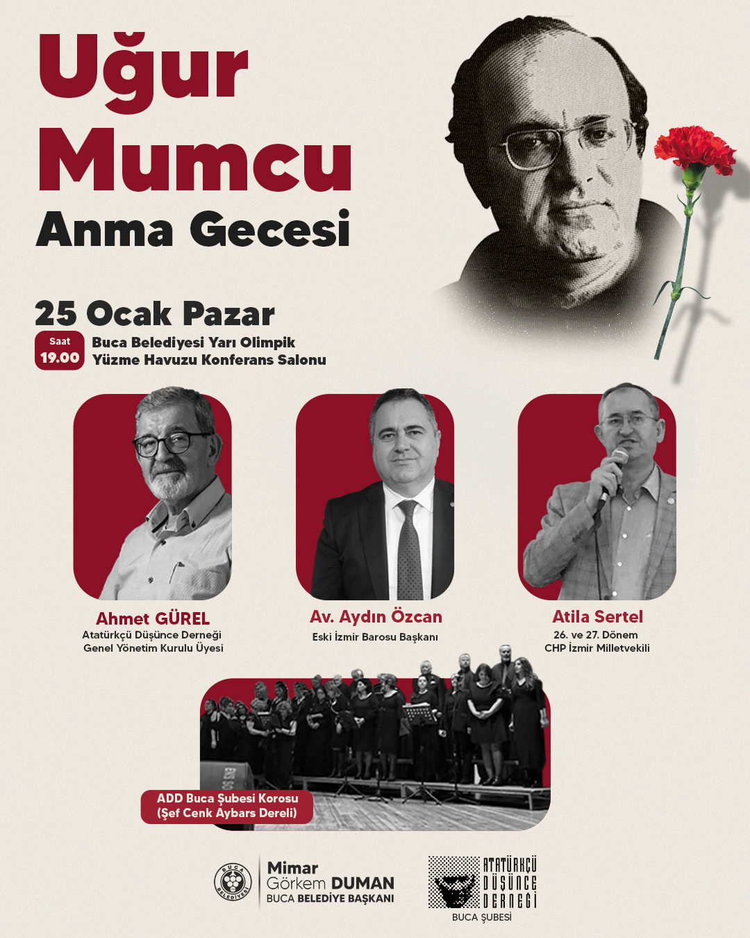 Araştırmacı gazeteci Uğur Mumcu, ölümünün 33’üncü yılında Buca Belediyesi’nin düzenleyeceği