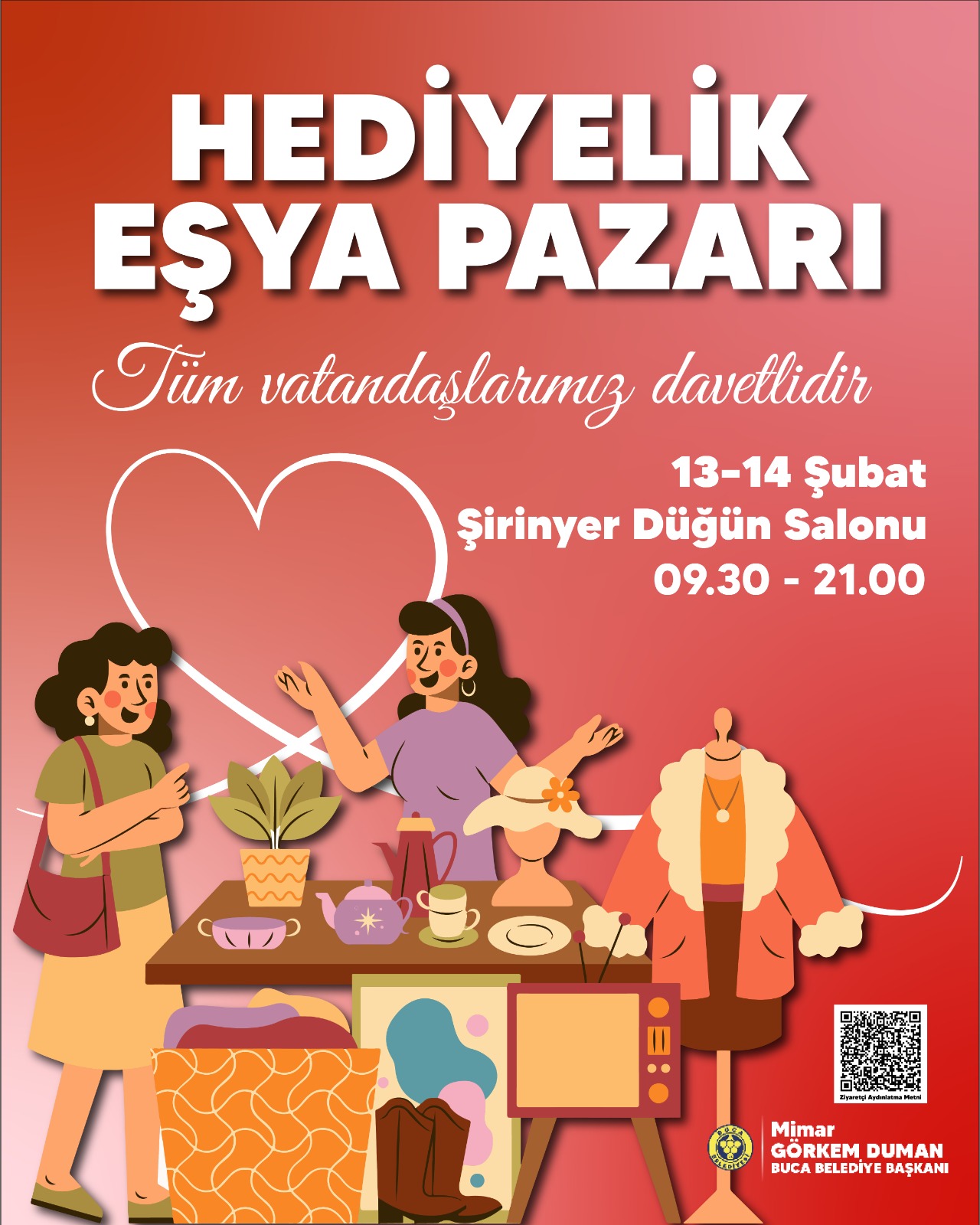 Buca Belediyesi’nin düzenlediği Sevgililer Günü Hediyelik Eşya Pazarı, 13–14 Şubat