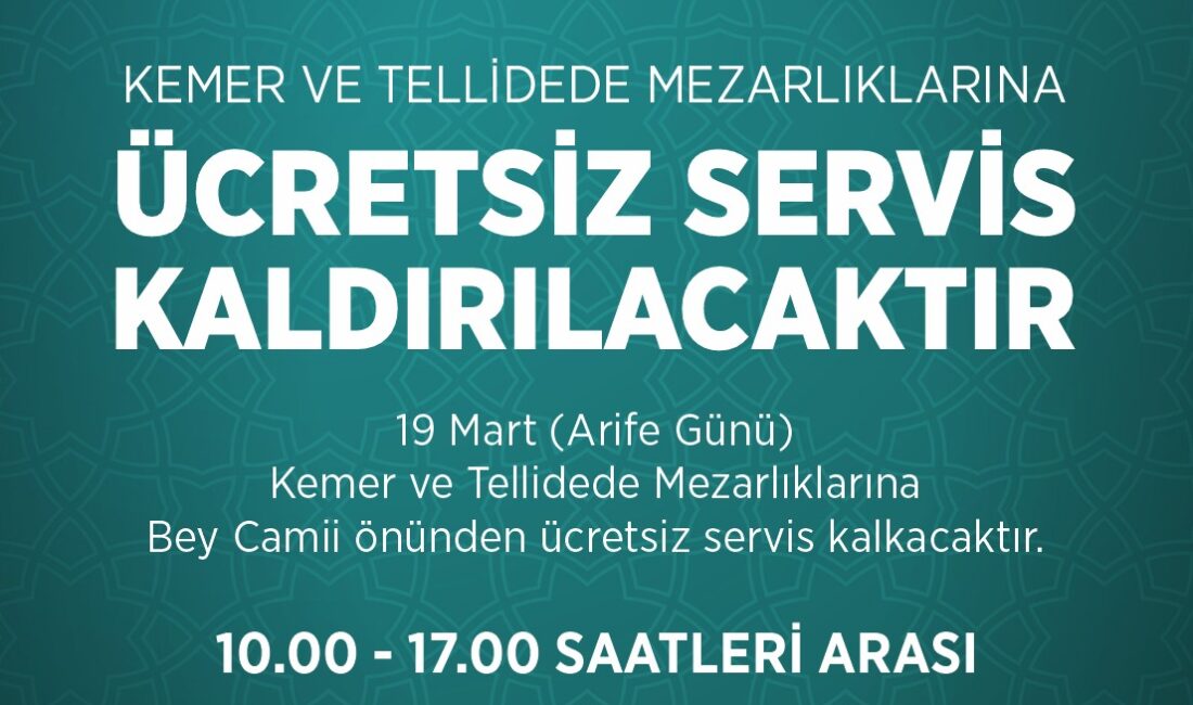 Efeler Belediyesi, arife günü kabir ziyareti yapacak vatandaşlar için ücretsiz