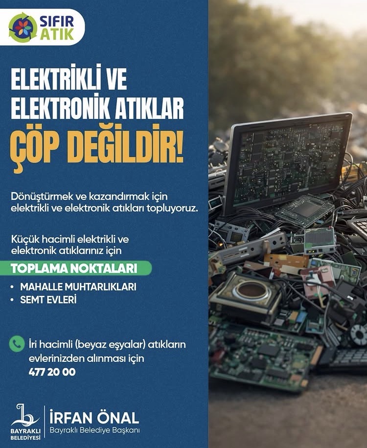 Bayraklı Belediyesi, elektrikli ve elektronik atıkların ayrı toplanması için yeni