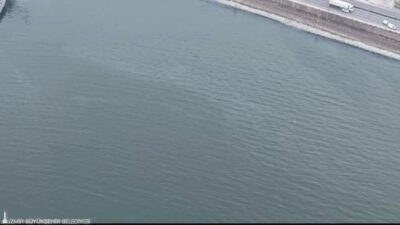 İzmir Büyükşehir Belediyesi tarafından İzmir Körfezi’nde  yapılan rutin dron