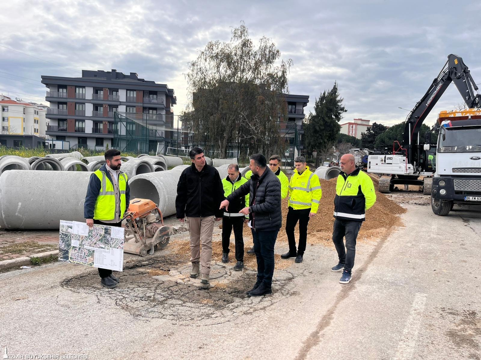 İZSU’nun 41 milyon liralık yatırımıyla Aliağa’da başlatılan yağmur suyu hattı