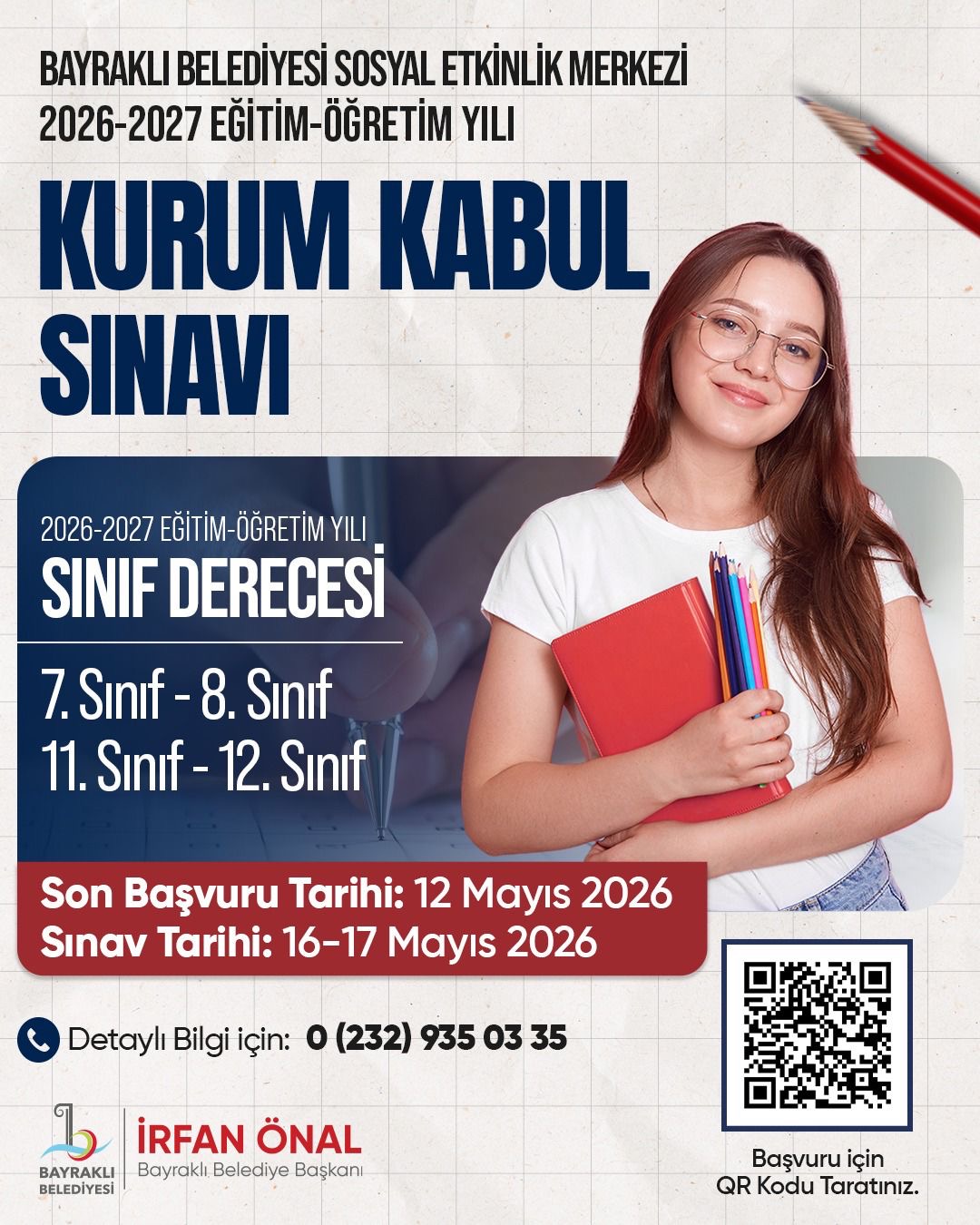 Bayraklı Belediyesi Sosyal Etkinlik Merkezi, 2026-2027 dönemi için 7, 8,