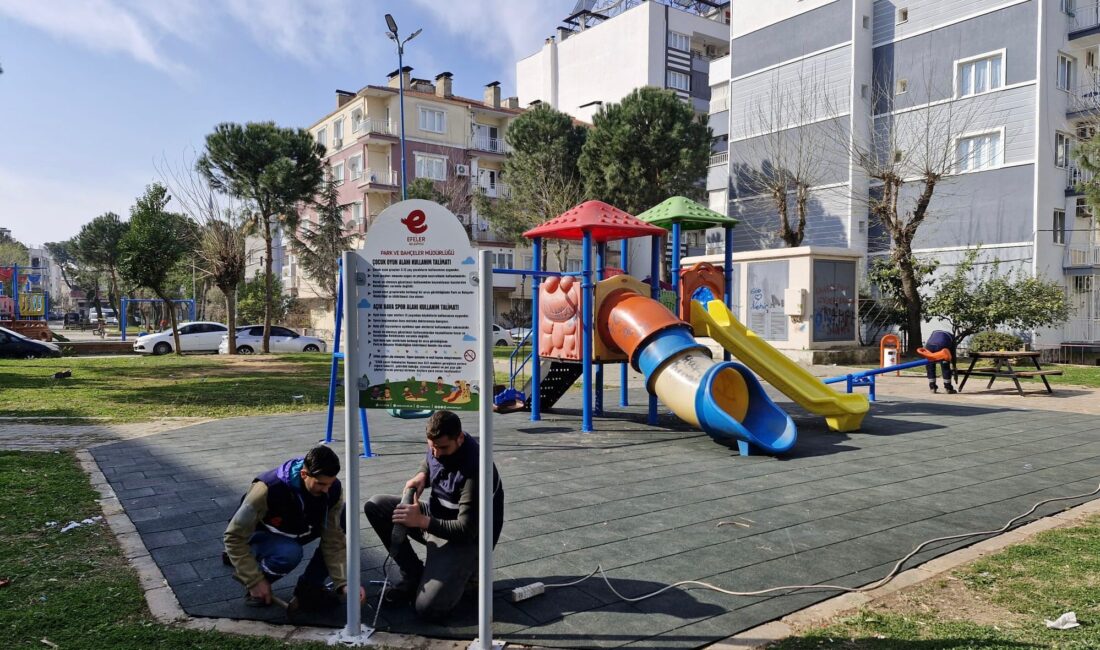 Efeler Belediyesi, iki mahalledeki parkları yenileyerek oyun alanlarından peyzaja kadar