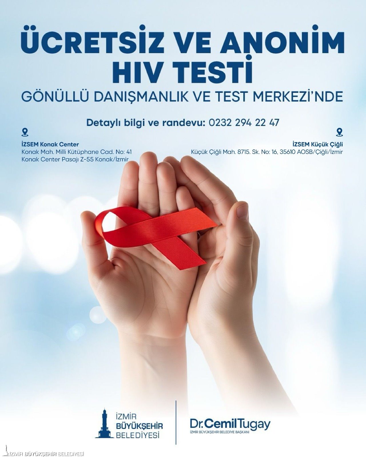  İzmir Büyükşehir Belediyesi, ücretsiz ve anonim HIV, Hepatit B,