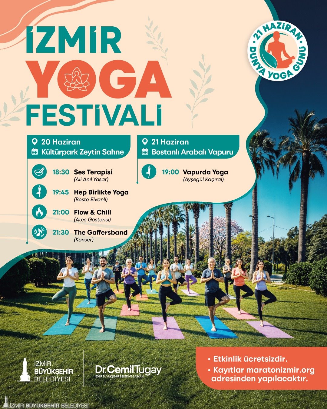 İzmir Büyükşehir Belediyesi tarafından 20-21 Haziran’da yapılacak İzmir Yoga Festivali’ne