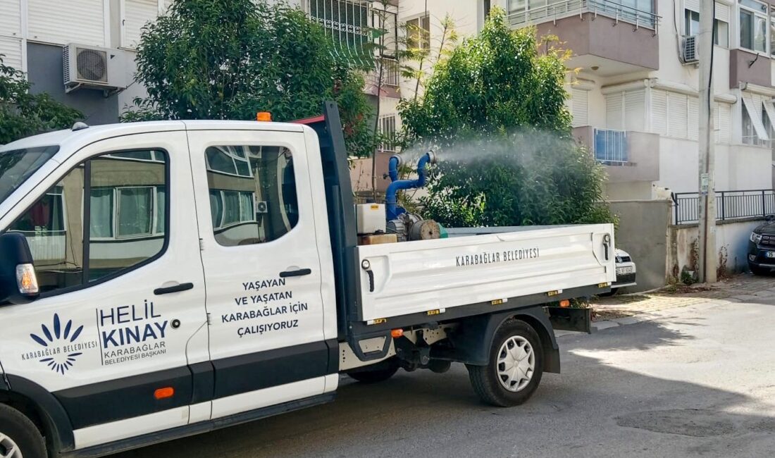 Karabağlar’da ilaçlama seferberliği 58 mahallede sürüyor Karabağlar Belediyesi, kış aylarında devam ettiği ilaçlama çalışmalarını yaz aylarının