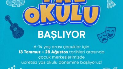 İzmir Büyükşehir Belediyesi, yaz tatilini verimli geçirmek isteyen 6-14 yaş