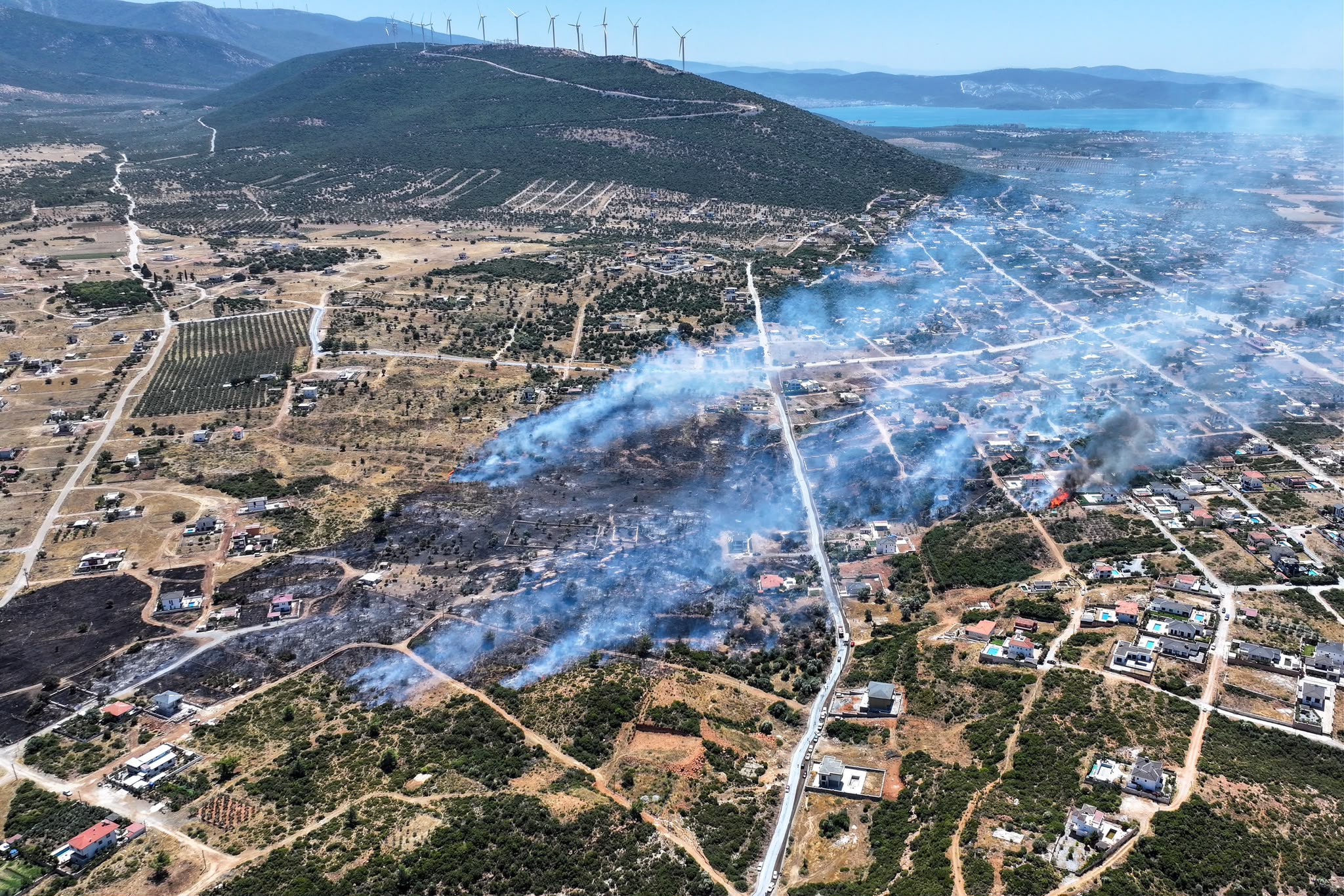 Akyeniköy Mahallesi Yeşiltepe mevkisindeki makilik alanda henüz belirlenemeyen bir nedenle