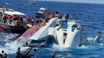 Kuzey Kıbrıs’ın Girne açıklarında 267 kişiyi taşıyan yolcu gemisinin alabora