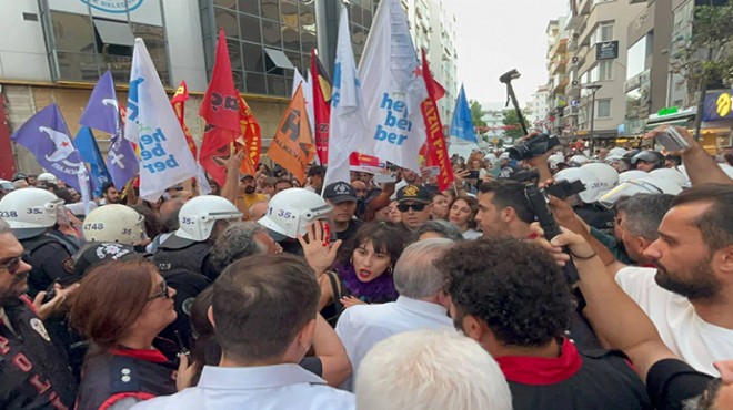 İzmir Barosu, LGBTİ+’lara yönelik operasyona karşı düzenlenen basın açıklamasına polis