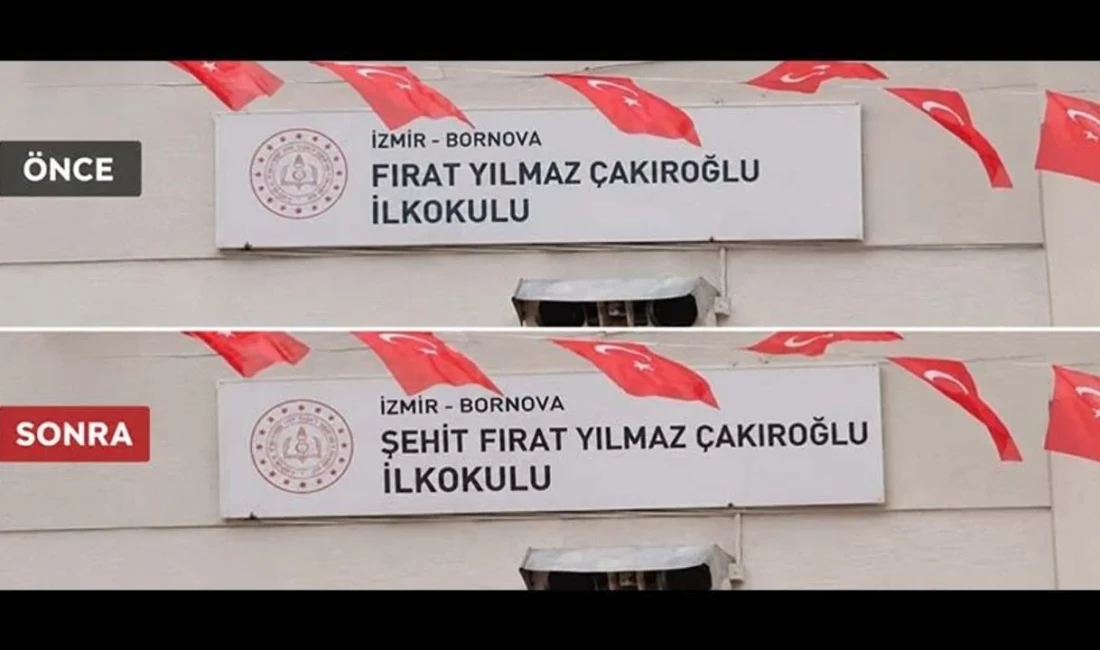 İzmir’in Bornova ilçesinde Fırat Yılmaz Çakıroğlu’nun adını taşıyan ilkokulun ismi